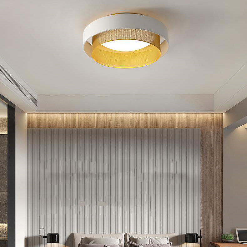 Round Close to Ceiling Lamp Minimalist LED Metal Flush Ceiling Light