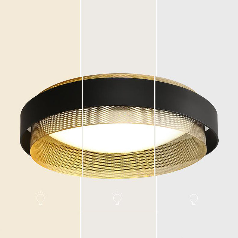 Round Close to Ceiling Lamp Minimalist LED Metal Flush Ceiling Light