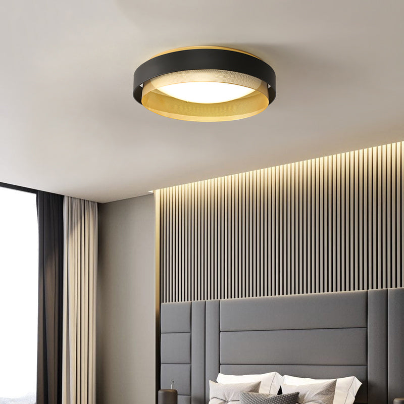 Round Close to Ceiling Lamp Minimalist LED Metal Flush Ceiling Light