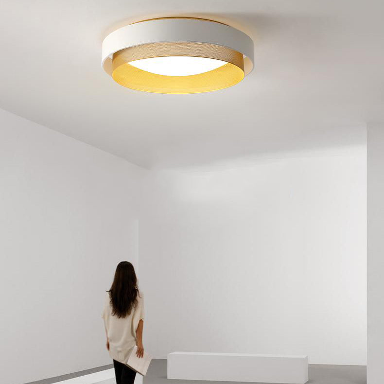 Round Close to Ceiling Lamp Minimalist LED Metal Flush Ceiling Light