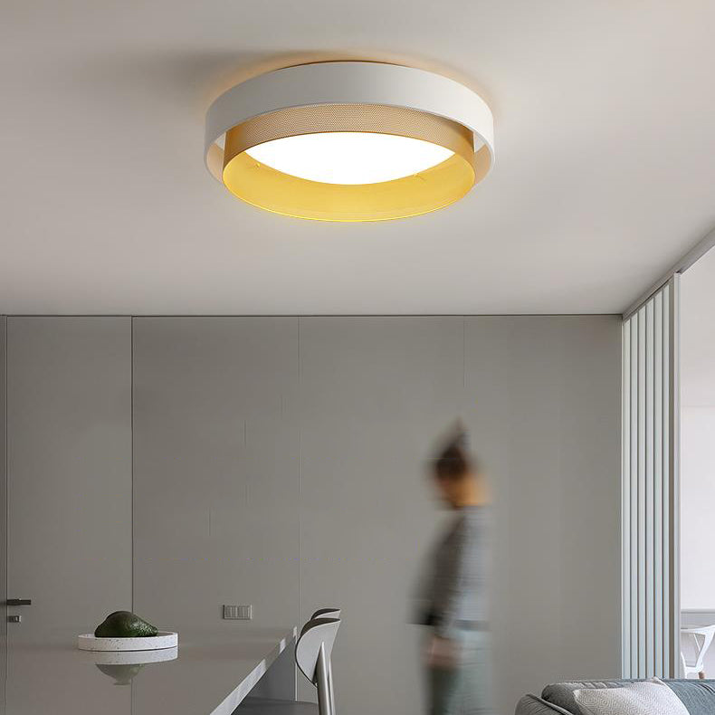 Round Close to Ceiling Lamp Minimalist LED Metal Flush Ceiling Light