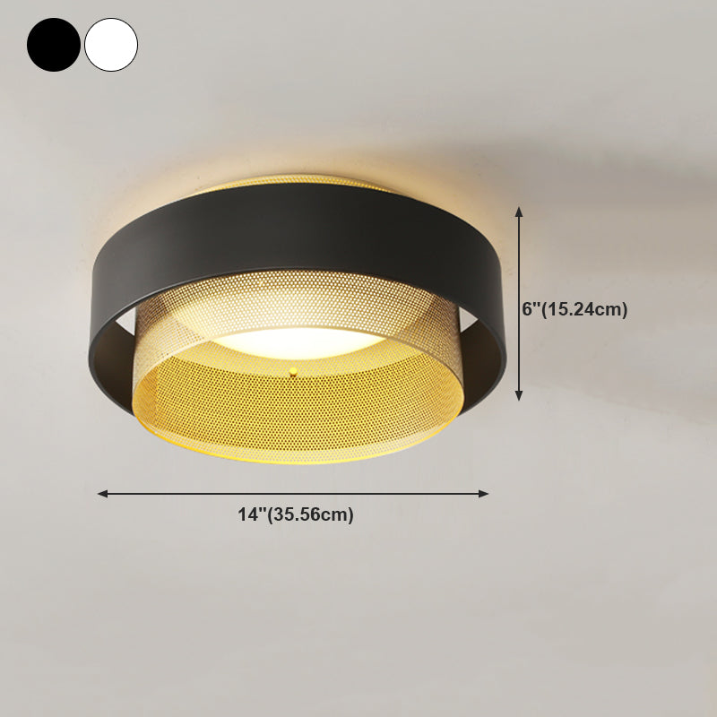 Round Close to Ceiling Lamp Minimalist LED Metal Flush Ceiling Light