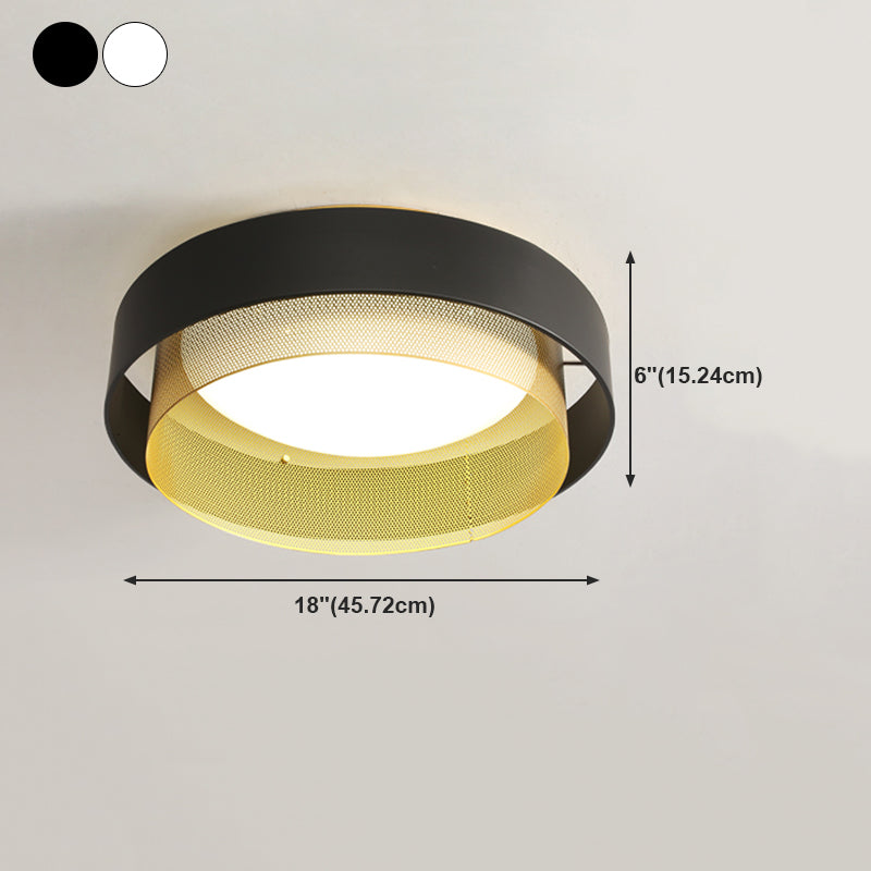 Round Close to Ceiling Lamp Minimalist LED Metal Flush Ceiling Light