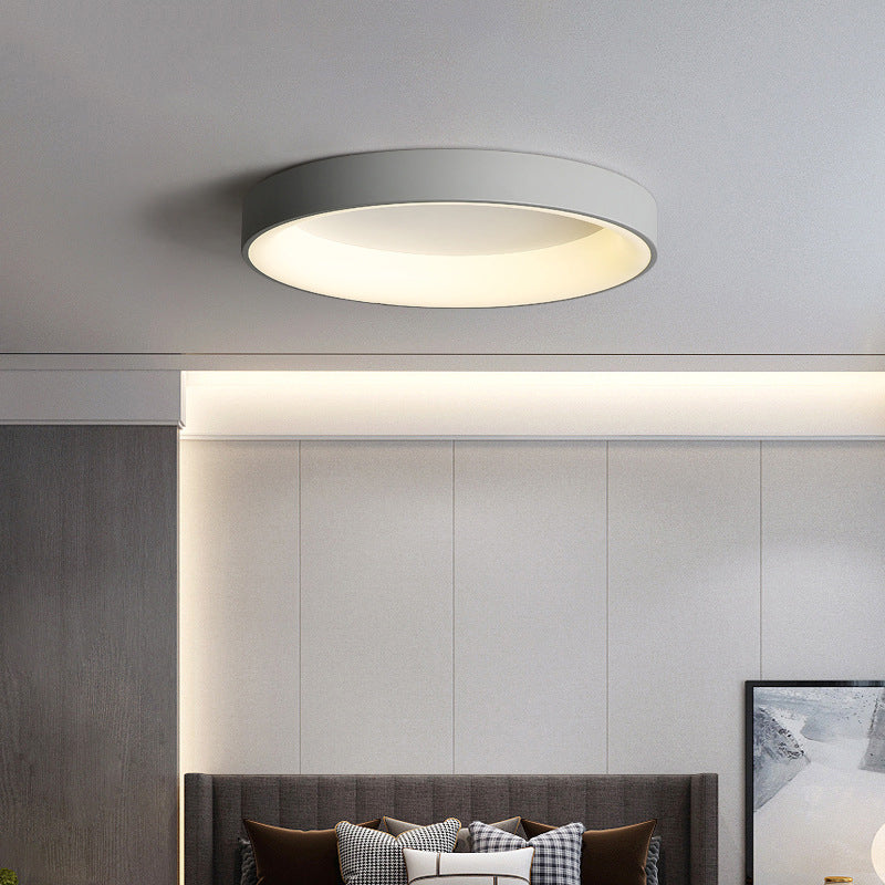 Circular Flush Mount Fixture Minimalist-Style LED Metal Ceiling Mounted Light