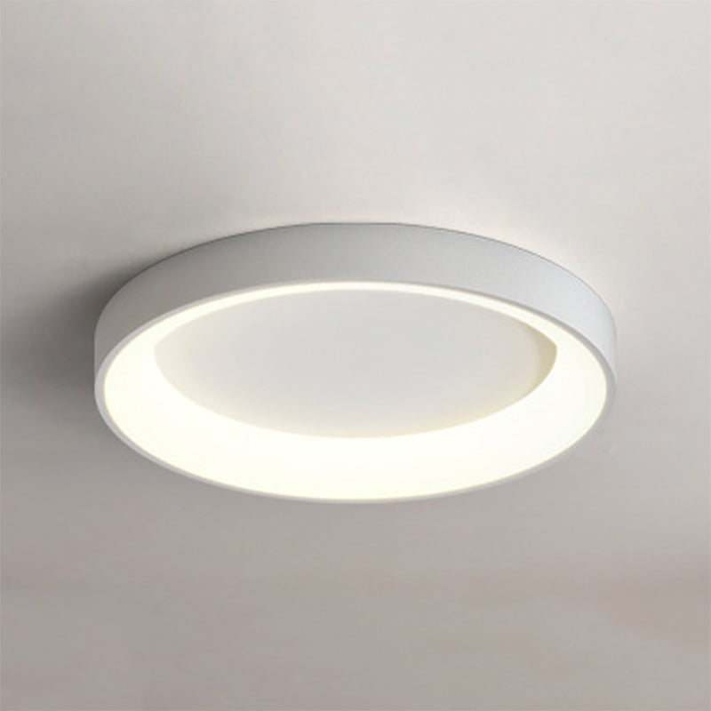 Circular Flush Mount Fixture Minimalist-Style LED Metal Ceiling Mounted Light