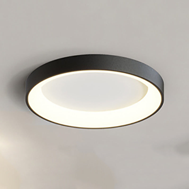 Circular Flush Mount Fixture Minimalist-Style LED Metal Ceiling Mounted Light