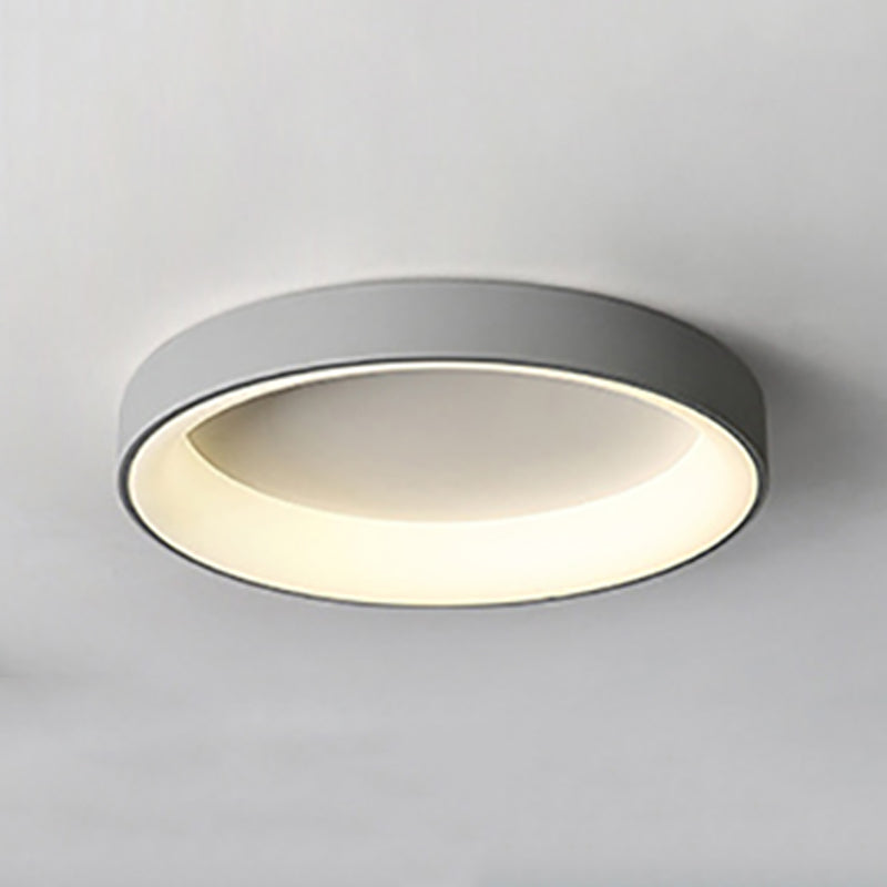 Circular Flush Mount Fixture Minimalist-Style LED Metal Ceiling Mounted Light