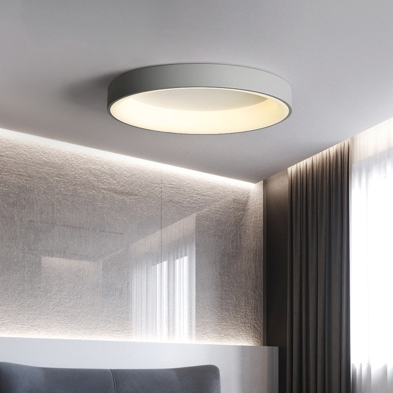 Circular Flush Mount Fixture Minimalist-Style LED Metal Ceiling Mounted Light