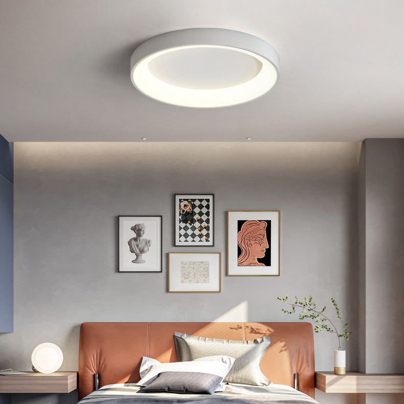 Circular Flush Mount Fixture Minimalist-Style LED Metal Ceiling Mounted Light