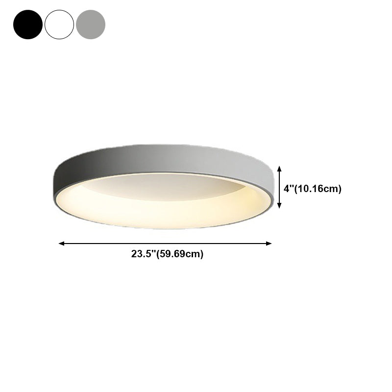 Circular Flush Mount Fixture Minimalist-Style LED Metal Ceiling Mounted Light