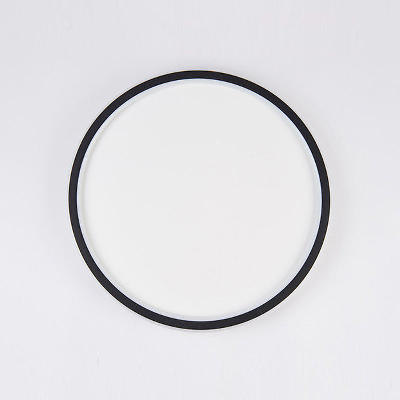 Metal Circle Flush Mount Fixture Simple Style LED Black Flush Mount Fixture