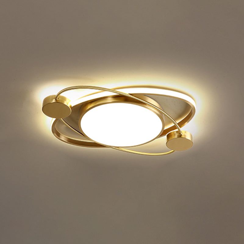 Geometry Shape LED Ceiling Lamp Modern Copper Flush Mount for Balcony