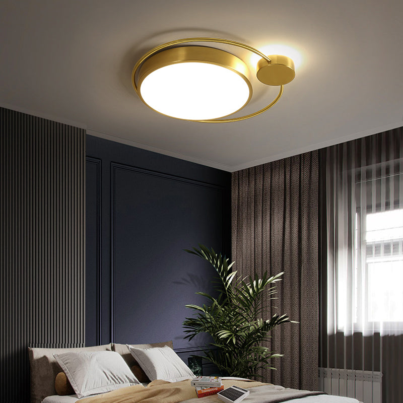 Geometry Shape LED Ceiling Lamp Modern Copper Flush Mount for Balcony