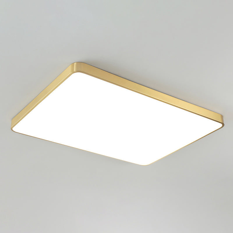 Geometry Shape LED Ceiling Lamp Modern Copper 1 Light Flush Mount for Living Room