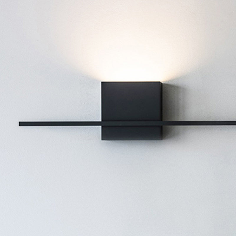 Nordic Style Metal Wall Light Cube LED Wall Washer in Black for Living Room