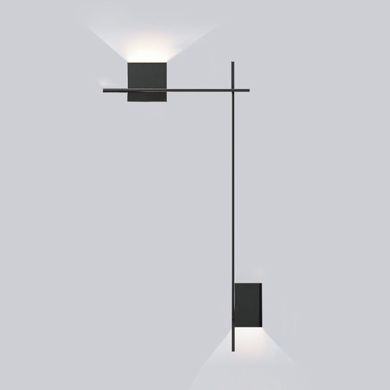 Nordic Style Metal Wall Light Cube LED Wall Washer in Black for Living Room