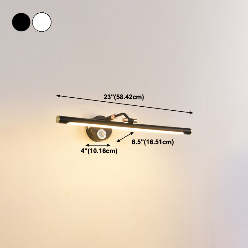 Metal Linear Wall Sconce Modern Style 1 Light Mirror Wall Lighting Fixtures