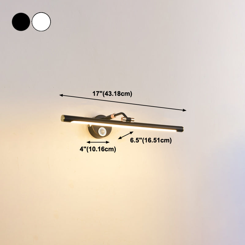 Metal Linear Wall Sconce Modern Style 1 Light Mirror Wall Lighting Fixtures