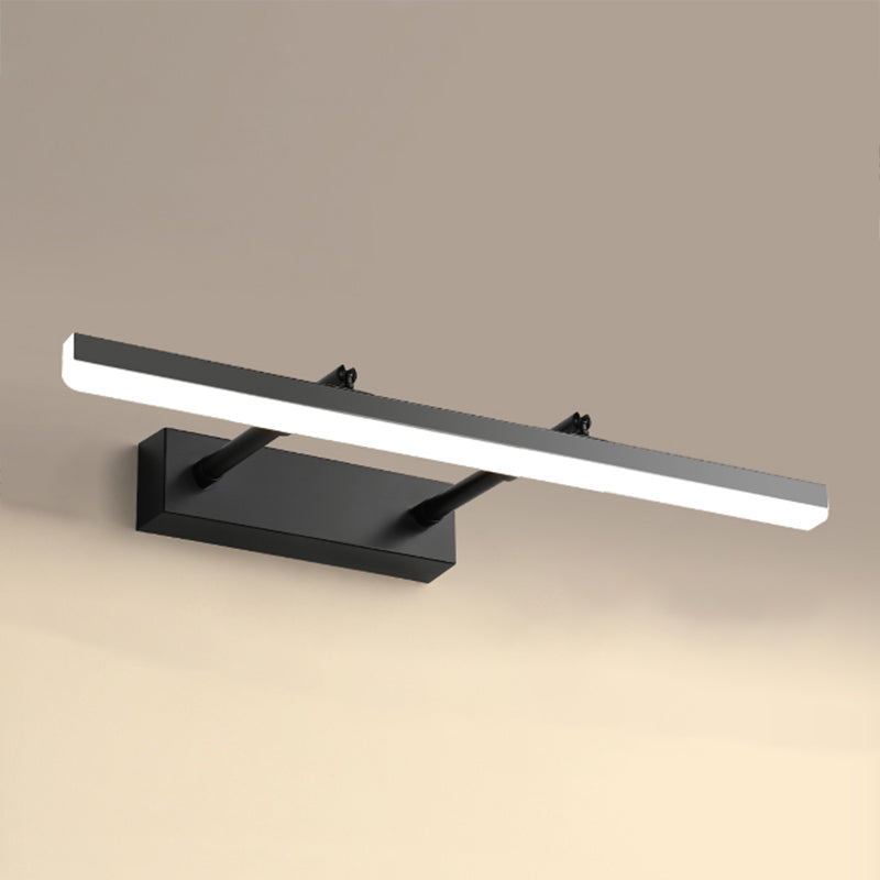 Linear Shape Metal Wall Sconce Modern Style 1-Light Mirror Swing Arm Wall Light Fixtures