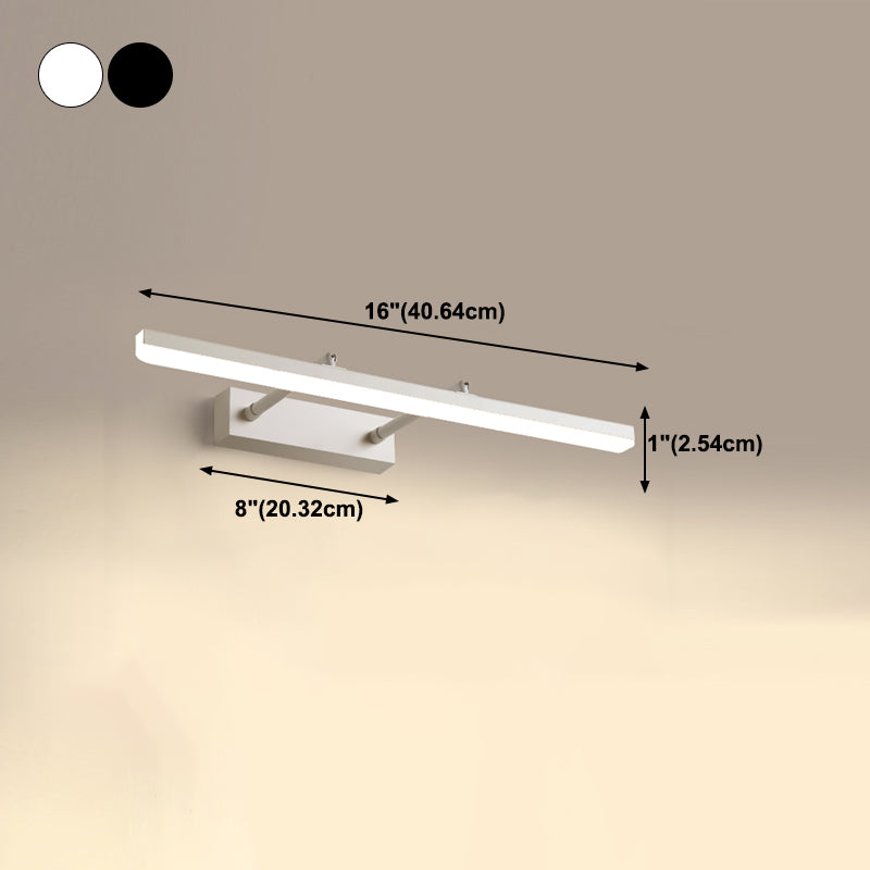 Linear Shape Metal Wall Sconce Modern Style 1-Light Mirror Swing Arm Wall Light Fixtures