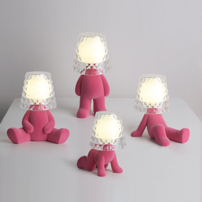 Macaron Table Lamp Kids Style Desk Lamp with Glass Shade for Kid's Room