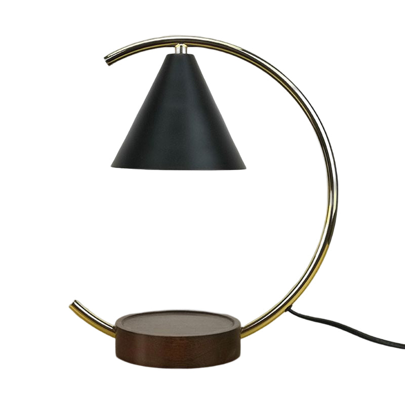 Nordic Style Iron Table Lamp Arc Shape Desk Light for Bedroom (Candle Not Included)