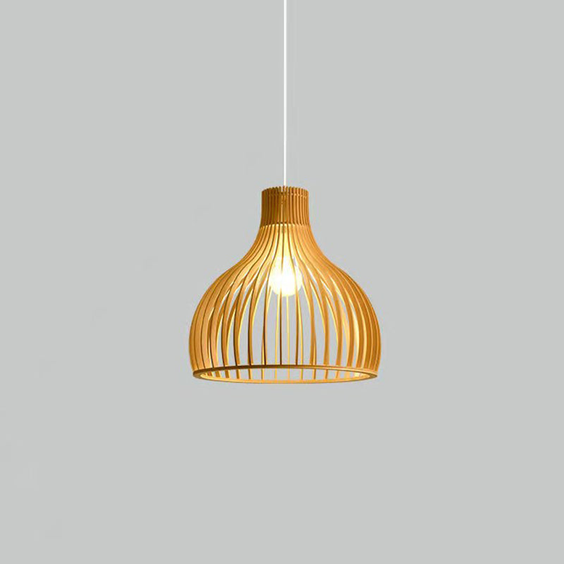 Wooden Hanging Light Modern Household Pendent Lighting Fixture for Sitting Room