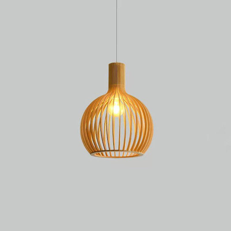 Wooden Hanging Light Modern Household Pendent Lighting Fixture for Sitting Room