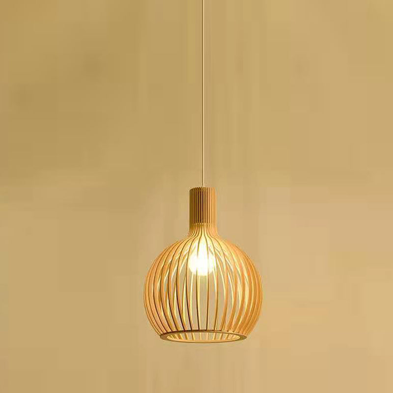 Wooden Hanging Light Modern Household Pendent Lighting Fixture for Sitting Room