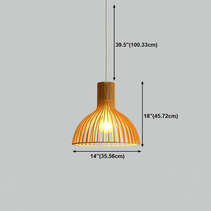 Wooden Hanging Light Modern Household Pendent Lighting Fixture for Sitting Room