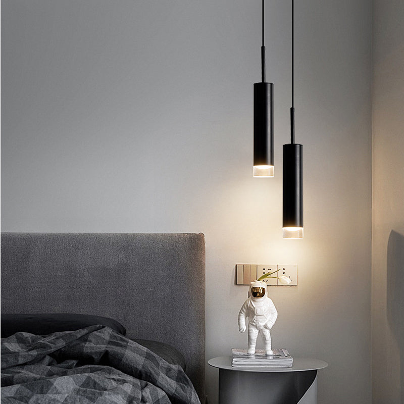 Nordic Style Metal Pendant Light Cylindrical Led Ceiling Lamp for Bedroom