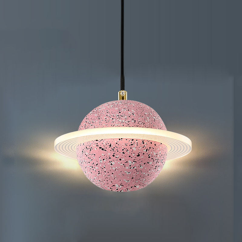 Contemporary Style Ball Pendant Lamp Stone Multi Lights Hanging Pendant Light