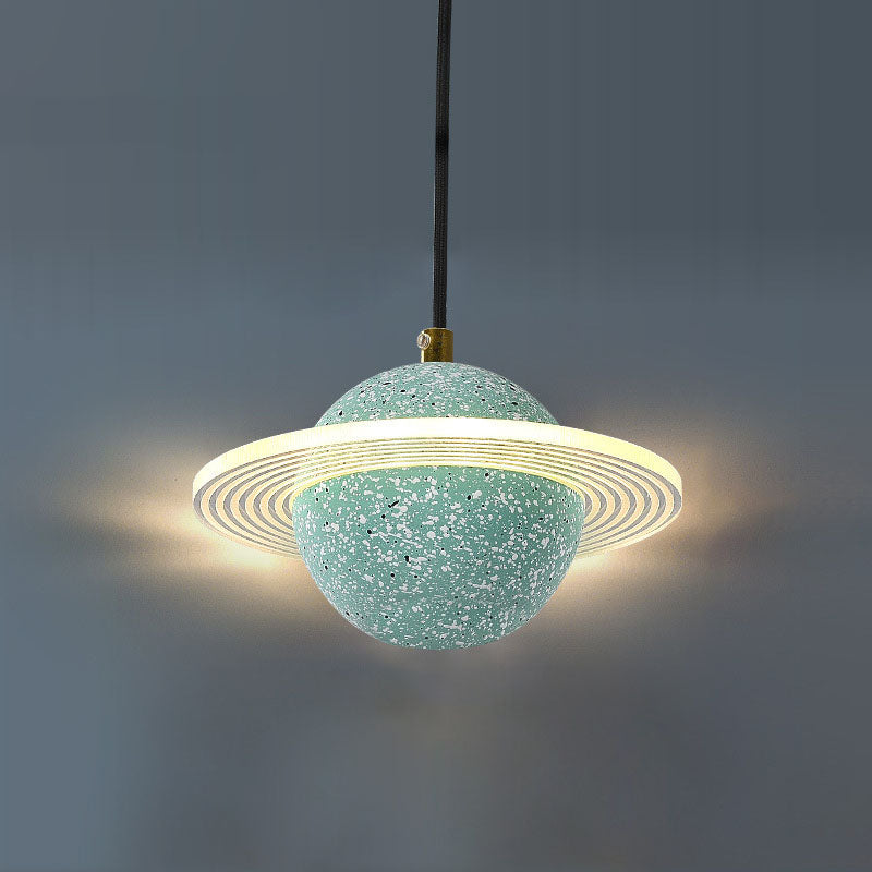 Contemporary Style Ball Pendant Lamp Stone Multi Lights Hanging Pendant Light