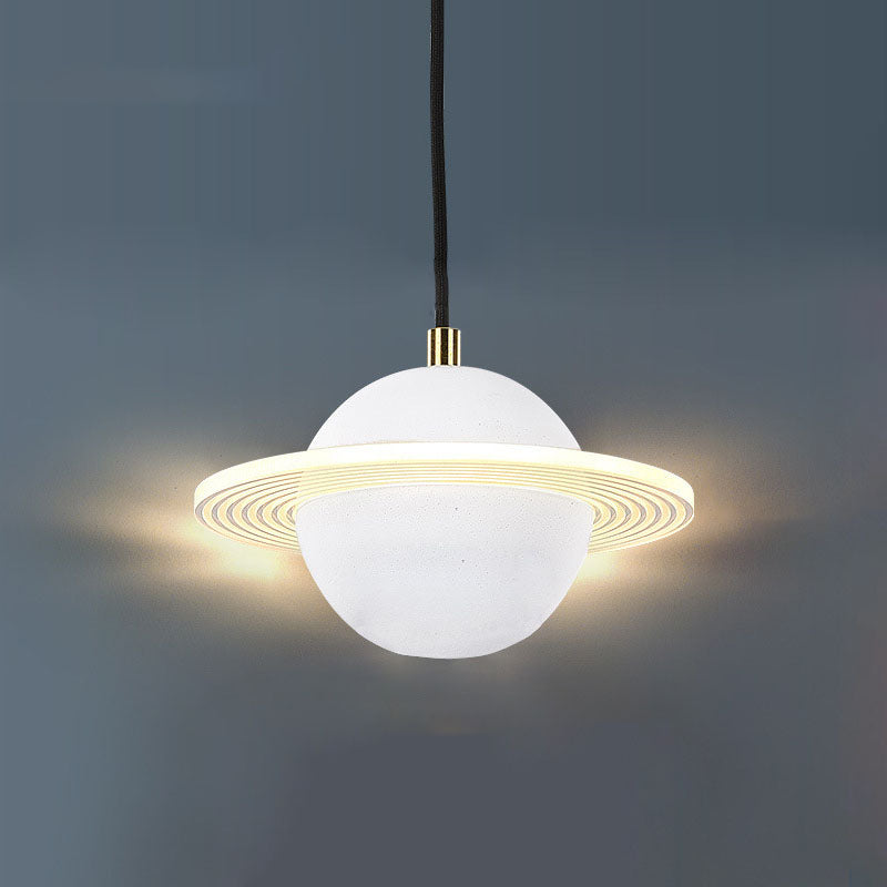 Contemporary Style Ball Pendant Lamp Stone Multi Lights Hanging Pendant Light