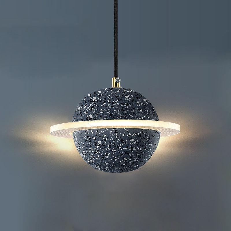 Contemporary Style Ball Pendant Lamp Stone Multi Lights Hanging Pendant Light