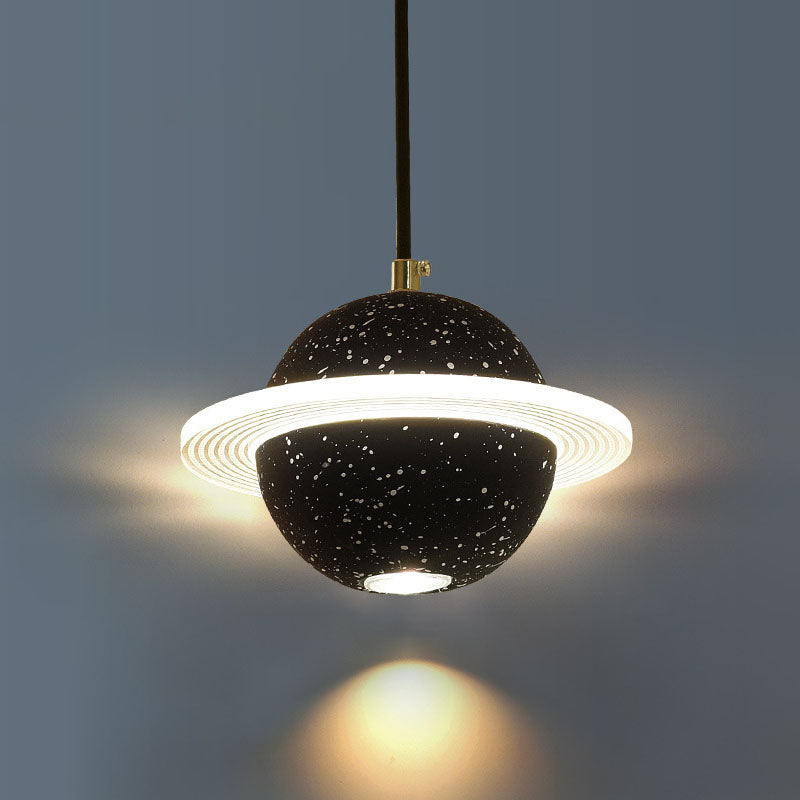 Contemporary Style Ball Pendant Lamp Stone Multi Lights Hanging Pendant Light