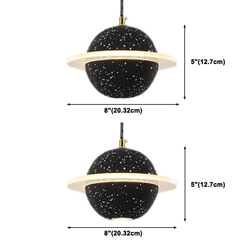 Contemporary Style Ball Pendant Lamp Stone Multi Lights Hanging Pendant Light