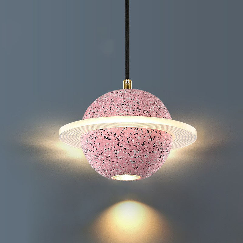 Contemporary Style Ball Pendant Lamp Stone Multi Lights Hanging Pendant Light