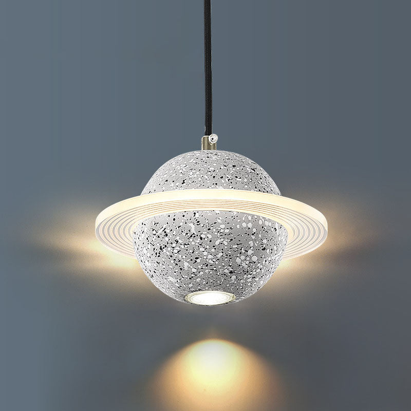 Contemporary Style Ball Pendant Lamp Stone Multi Lights Hanging Pendant Light