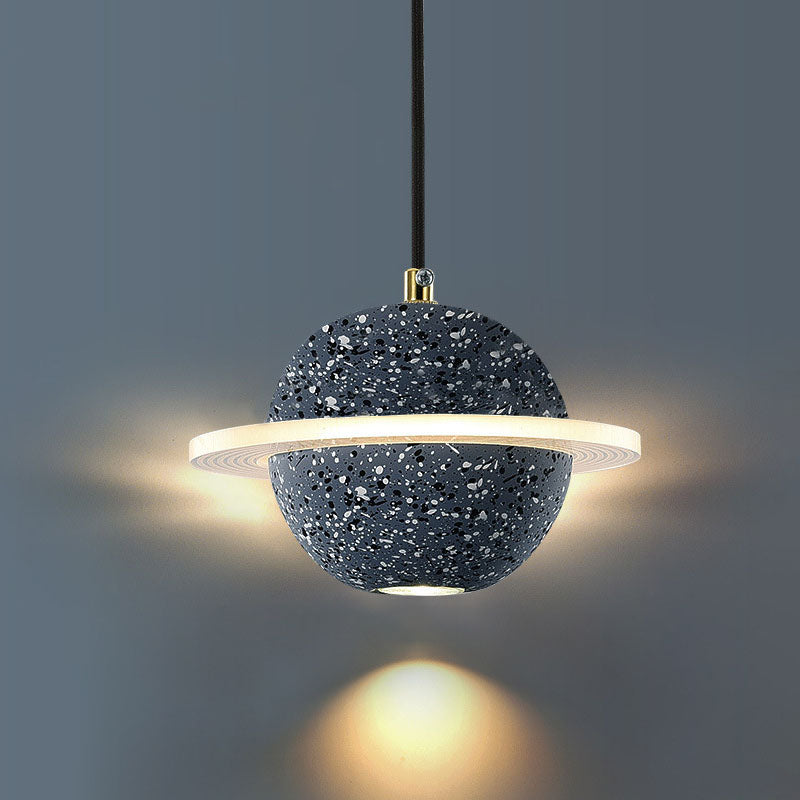 Contemporary Style Ball Pendant Lamp Stone Multi Lights Hanging Pendant Light