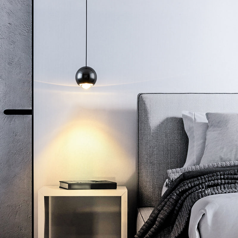 Nordic Geometric Pendant Light Aluminum Single Light Hanging Pendant for Bedroom
