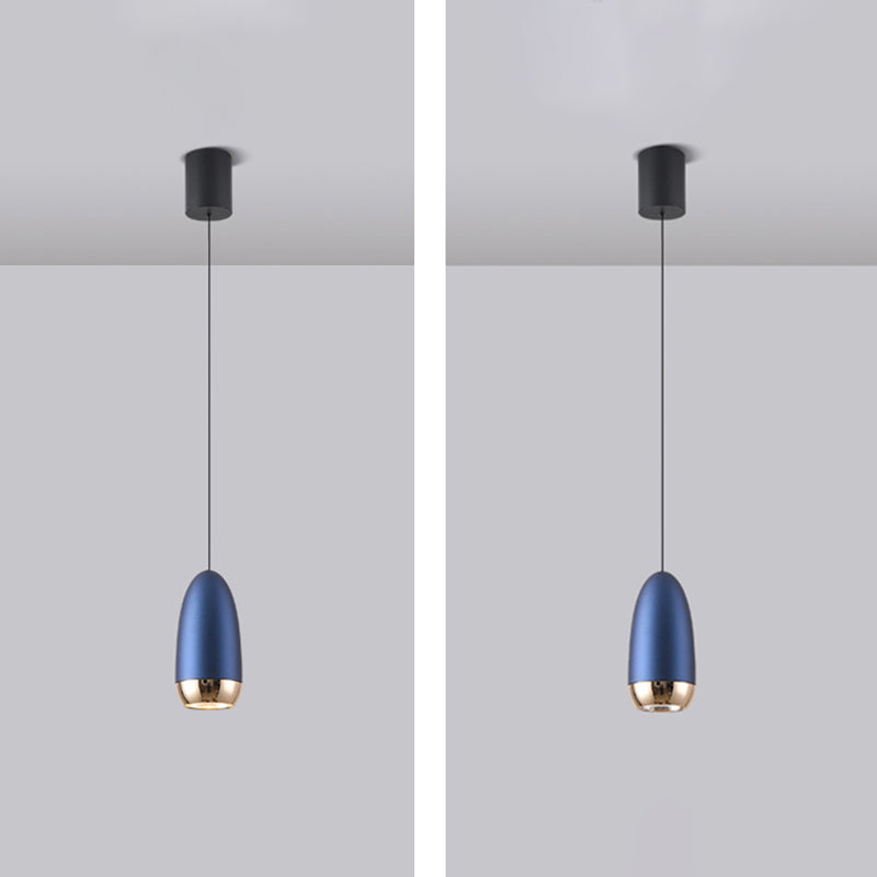 Nordic Geometric Pendant Light Aluminum Single Light Hanging Pendant for Bedroom
