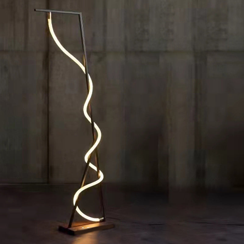 Modern Style Linear Shape Floor Lamp Metal 1 Light Floor Lighting for Living Room