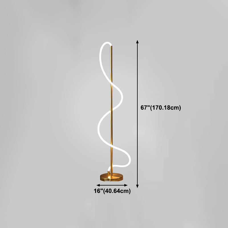 Modern Style Linear Shape Floor Lamp Metal 1 Light Floor Lighting for Living Room