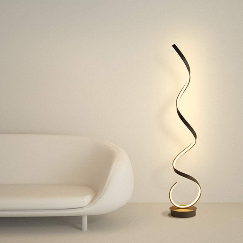 Modern Style Strip Shape Floor Light 1 Light Floor Standing Light with Silicone Shade