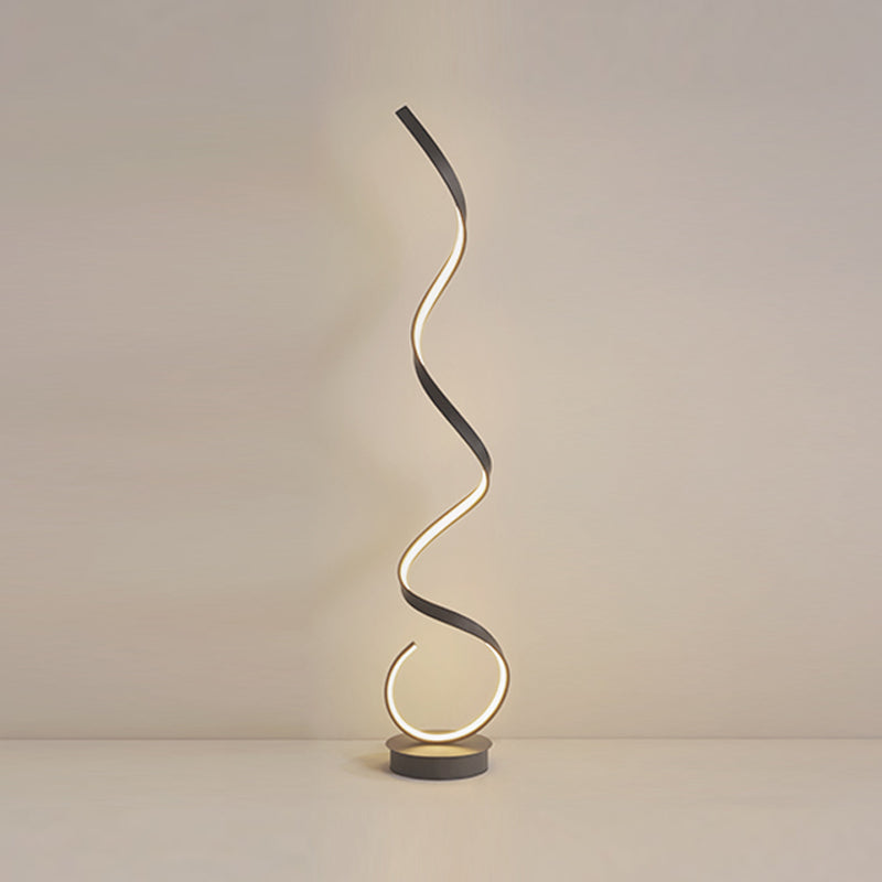 Modern Style Strip Shape Floor Light 1 Light Floor Standing Light with Silicone Shade