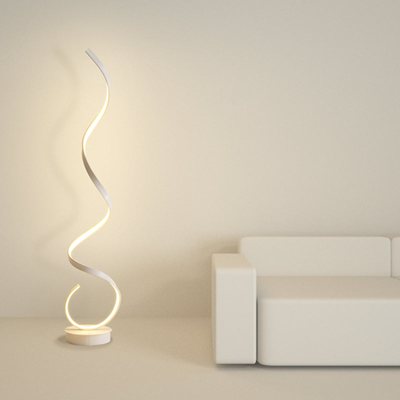 Modern Style Strip Shape Floor Light 1 Light Floor Standing Light with Silicone Shade