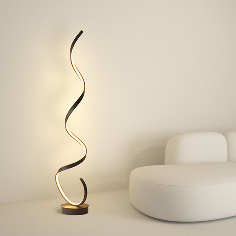 Modern Style Strip Shape Floor Light 1 Light Floor Standing Light with Silicone Shade