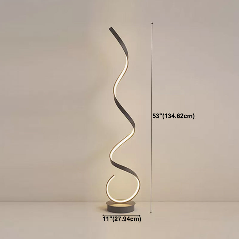 Modern Style Strip Shape Floor Light 1 Light Floor Standing Light with Silicone Shade