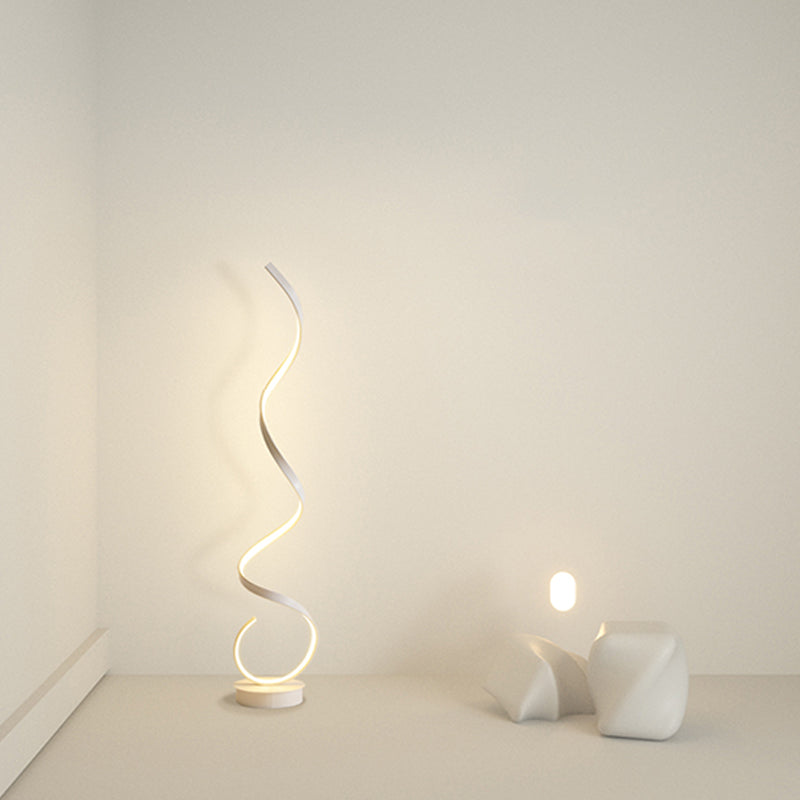 Modern Style Strip Shape Floor Light 1 Light Floor Standing Light with Silicone Shade